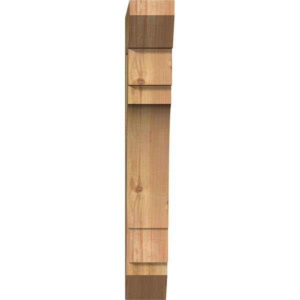 Merced Slat Rough Sawn Bracket, Western Red Cedar, 4W X 16D X 28H